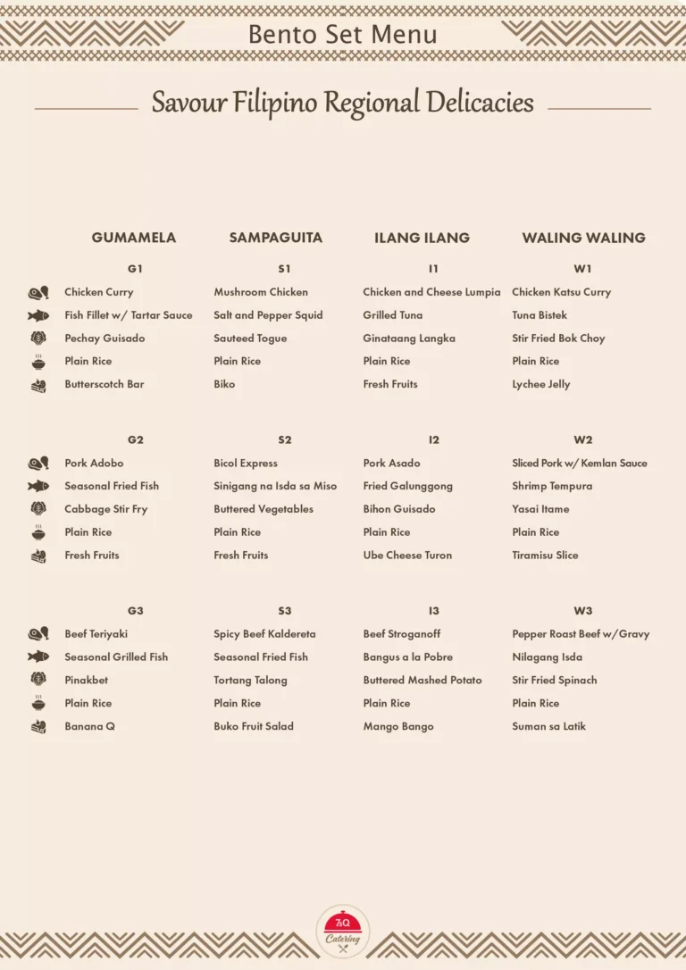 7sQ Catering Bento Menu