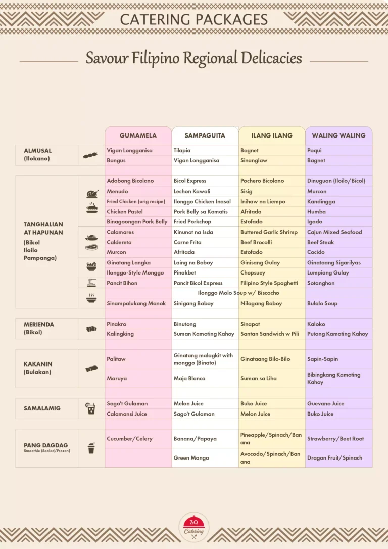 7sQ Catering Catering Menu